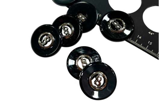 Пуговица пластик MA88, 2 прокола, черная, 30 мм