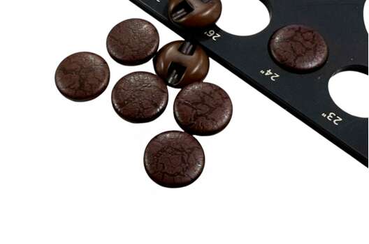 Пуговица пластиковая MA05, туннельная, темно-коричневая, 15 мм