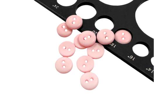 Пуговица пластиковая PS14, 2 прокола, светло-розовая, 11.5 мм