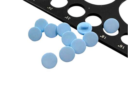 Пуговица пластиковая на ножке PS21, голубая, 11.5 мм