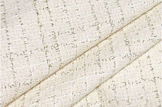 Костюмный Твид в стиле Шанель, сливочный, Турция