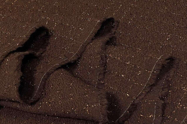 Костюмный Твид в стиле Шанель, коричневый, Турция 4