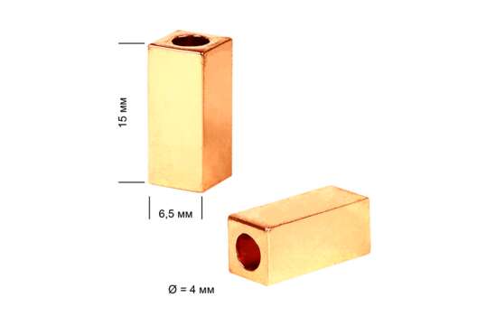 Наконечник металл 0305-5376, золотой, 15х6.5 мм