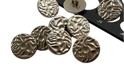 Пуговица пластиковая на ножке PS40, матовый никель, 20.5 мм