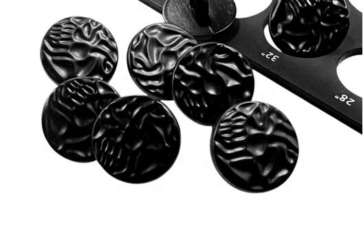 Пуговица пластиковая на ножке PS40, матовая черная, 20.5 мм