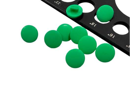 Пуговица пластик на ножке NE68, зеленая, 11.5 мм