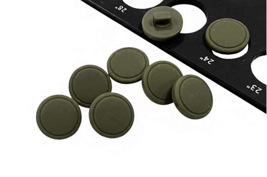 Пуговица пластик на ножке NE29, темно-зеленая, 15 мм