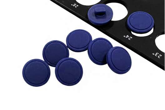 Пуговица пластик на ножке NE29, темно-синяя, 15 мм