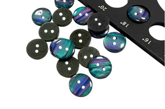 Пуговица пластик 44200, 2 прокола, хамелеон, 11 мм, Турция