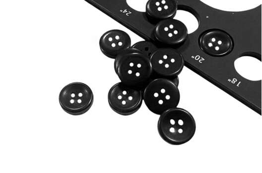 Пуговица пластик 44400, 4 прокола, матовая черная, 12.5 мм, Турция