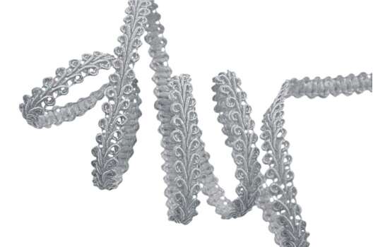 Тесьма Шанель плетеная, серебро, 8 мм