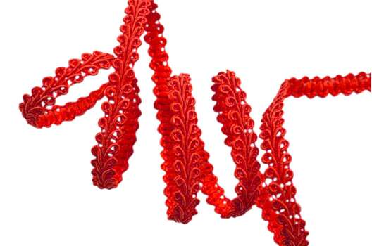 Тесьма Шанель плетеная, красная, 8 мм