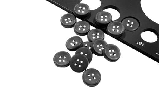 Пуговица пластиковая 44800 матовая, 4 прокола, темно-серая, 11 мм, Турция