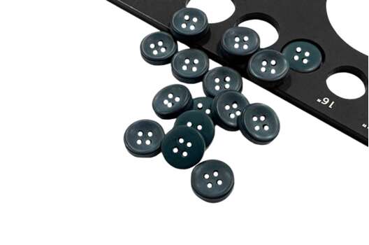 Пуговица пластиковая 44800 матовая, 4 прокола, серо-зеленая, 11 мм, Турция