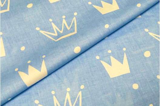 Польский хлопок, Короны на голубом, 160 см