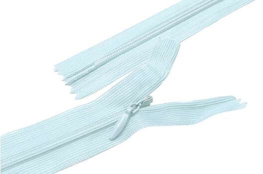 Молния потайная голубая (F182), тип 3, неразъемная, 60 см, Китай