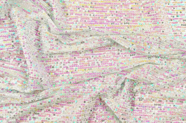 Пайетки на сетке-полосы 2 мм, перламутр, 135 см 2