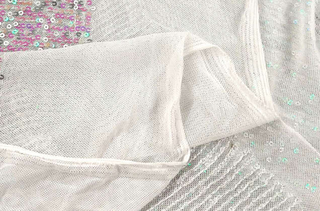 Пайетки на сетке-полосы 2 мм, перламутр, 135 см 3