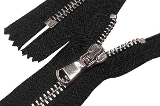 Молния металл FURNI (6M CE глянец), 18 см, тип 5, неразъемная, черная/никель (NF)
