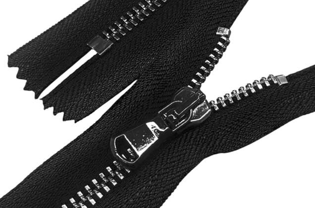 Молния металл FURNI (6M CE глянец), 18 см, тип 5, неразъемная, черная/черный (SBO)