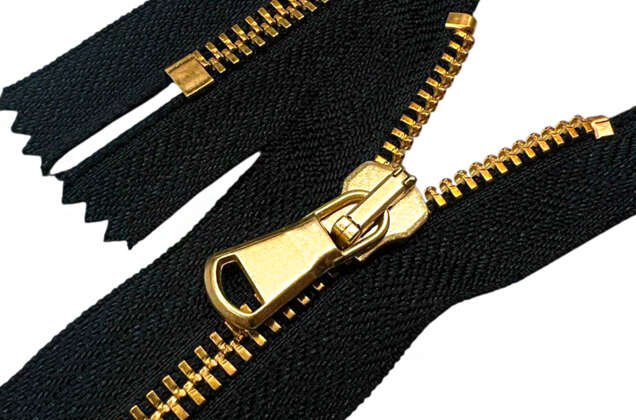 Молния металл FURNI (6M CE матовый), 18 см, тип 5, неразъемная, черная/золото (BR)