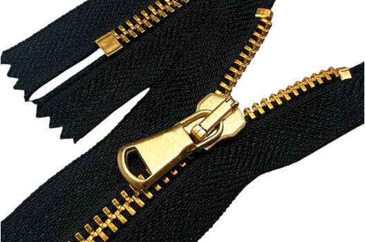 Молния металл FURNI (6M CE матовый), 18 см, тип 5, неразъемная, черная/золото (BR)