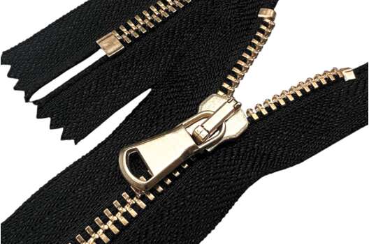 Молния металл FURNI (6M CE матовый), 18 см, тип 5, неразъемная, черная/светлое золото (SI)