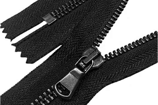 Молния металл FURNI (6M CE матовый), 18 см, тип 5, неразъемная, черная/черный (BO)