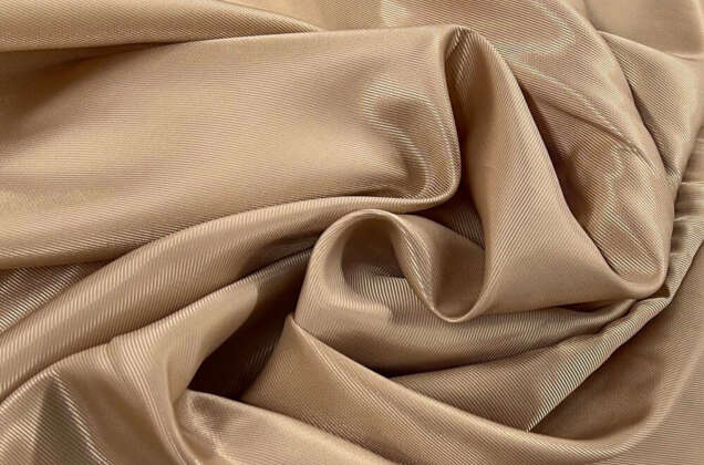 Подкладочная ткань с вискозой (6010L/ 7110) в рубчик, бежевая 1