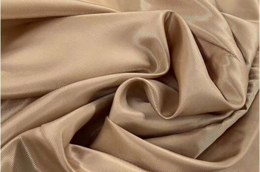 Подкладочная ткань с вискозой (6010L/ 7110) в рубчик, бежевая