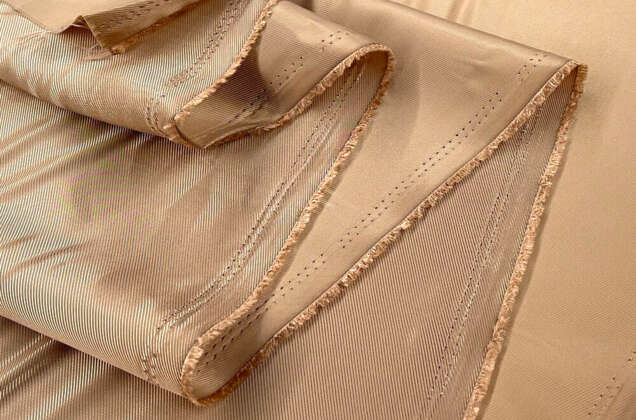 Подкладочная ткань с вискозой (6010L/ 7110) в рубчик, бежевая 3