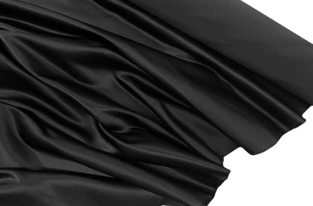 Свадебный сатин (корсетный атлас), черный, Тайвань 1