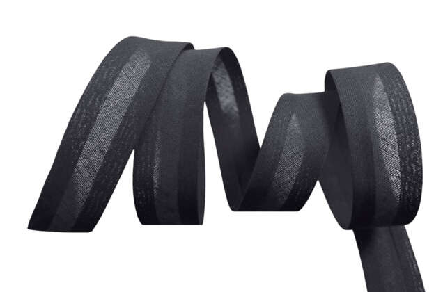 Бейка хлопковая, 20 мм, темно-серая (F312)