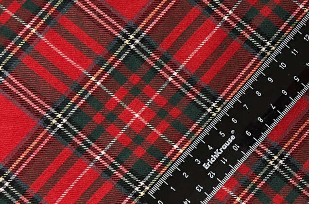 Рубашечная фланель (фуле) 100% хлопок, Клетка красная, Турция 1