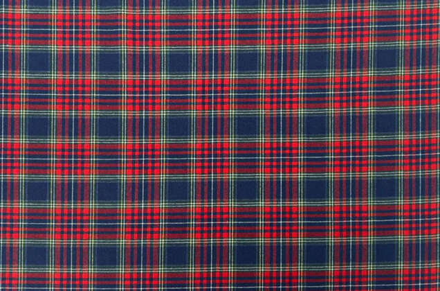 Рубашечная фланель (фуле) 100% хлопок, Клетка темно-синяя с красным, Турция 4