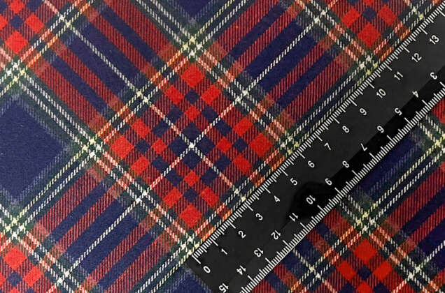 Рубашечная фланель (фуле) 100% хлопок, Клетка темно-синяя с красным, Турция 1