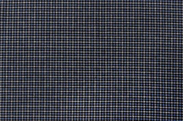 Рубашечная фланель (фуле) 100% хлопок, Клетка мелкая темно-серая с синим, Турция 4