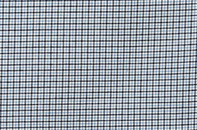 Рубашечная фланель (фуле) 100% хлопок, Клетка мелкая голубая, Турция 6