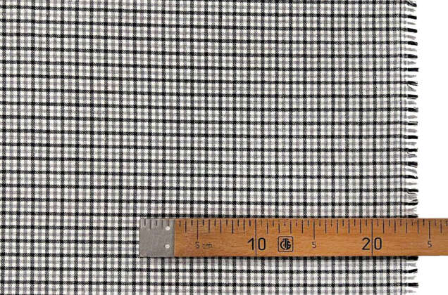 Рубашечная фланель (фуле) 100% хлопок, Клетка мелкая светло-серая, Турция 1