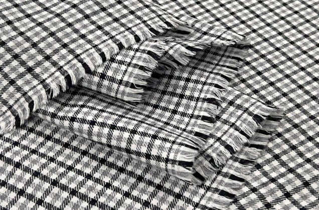 Рубашечная фланель (фуле) 100% хлопок, Клетка мелкая светло-серая, Турция 4