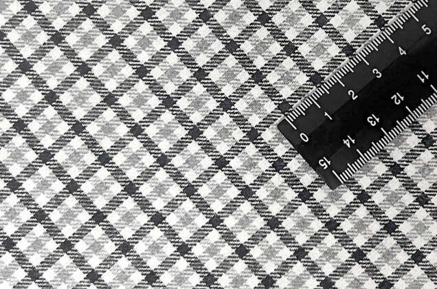 Рубашечная фланель (фуле) 100% хлопок, Клетка мелкая светло-серая, Турция 1