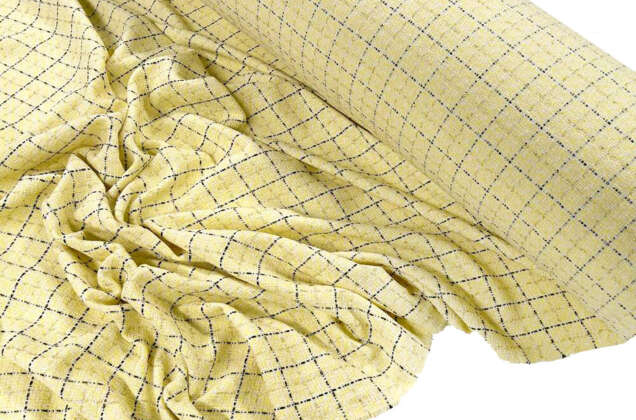 Костюмный Твид в стиле Шанель, желтый, Турция