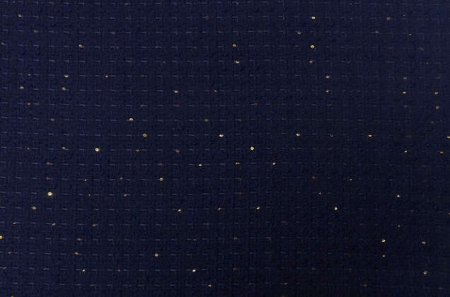 Костюмный Твид в стиле Шанель, темно-синий с пайетками, Турция 6