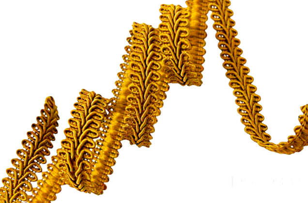 Тесьма Шанель плетеная, золотая, 12 мм