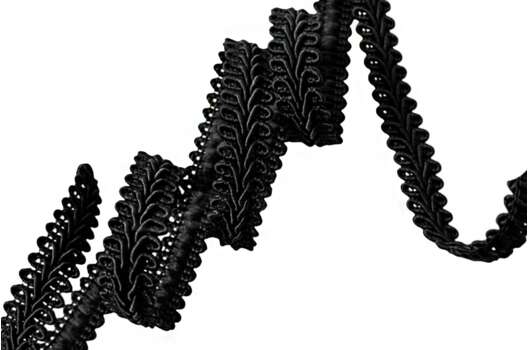 Тесьма Шанель плетеная, черная, 12 мм