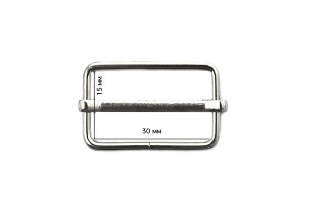 Шлевка металлическая, 30х15 мм, никель 1