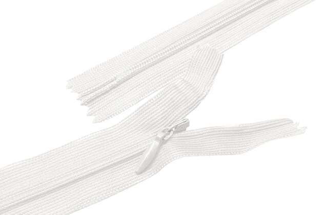 Молния потайная молоко (F102), тип 3, неразъемная, 60 см, Китай