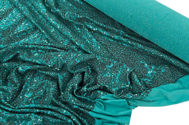 Пайетки 3 мм на масле, бирюзовые, 125 см 2