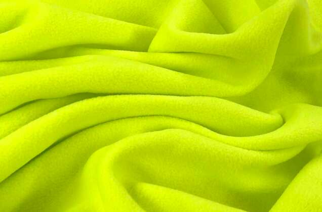 Флис двусторонний, желто-салатовый неон (F229)