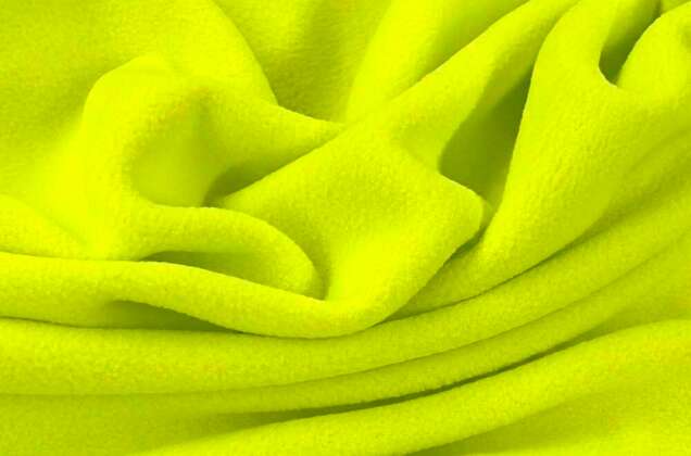 Флис двусторонний, желто-салатовый неон (F229) 4